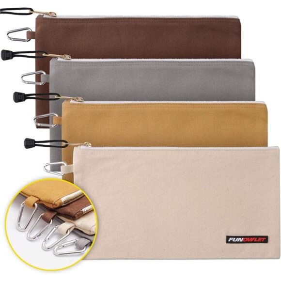 Utility Bag, Canvas Zipper Tool Bags - Heavy Duty Tools Pouch